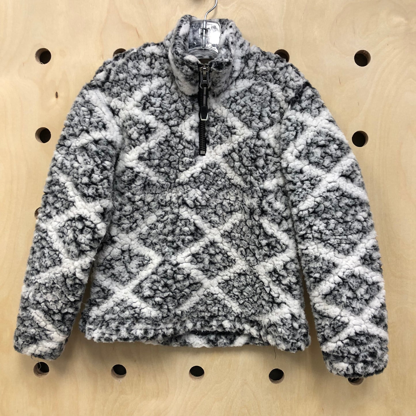 Grey + White Sherpa Pullover