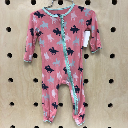 Pink Western Bamboo Romper