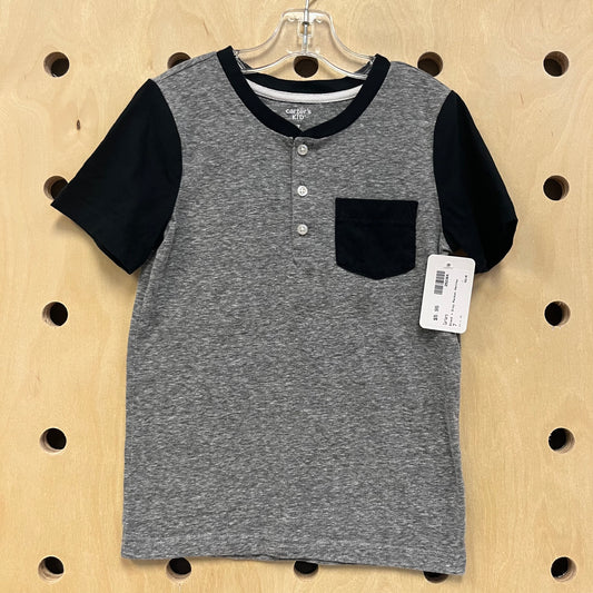 Black + Grey Pocket Henley