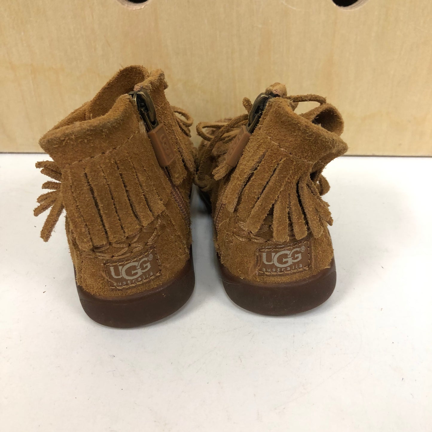 Grey Fringe Hard Sole Moccs