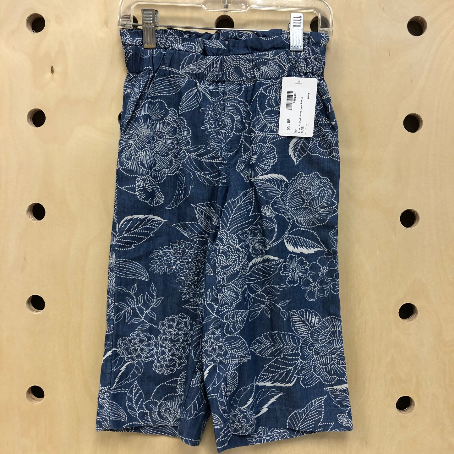 Blue Floral Wide Leg Pants