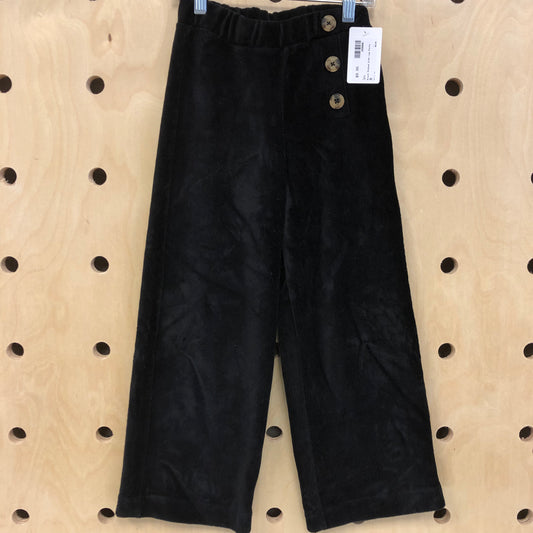 Black Ribbed Wide Leg Pants