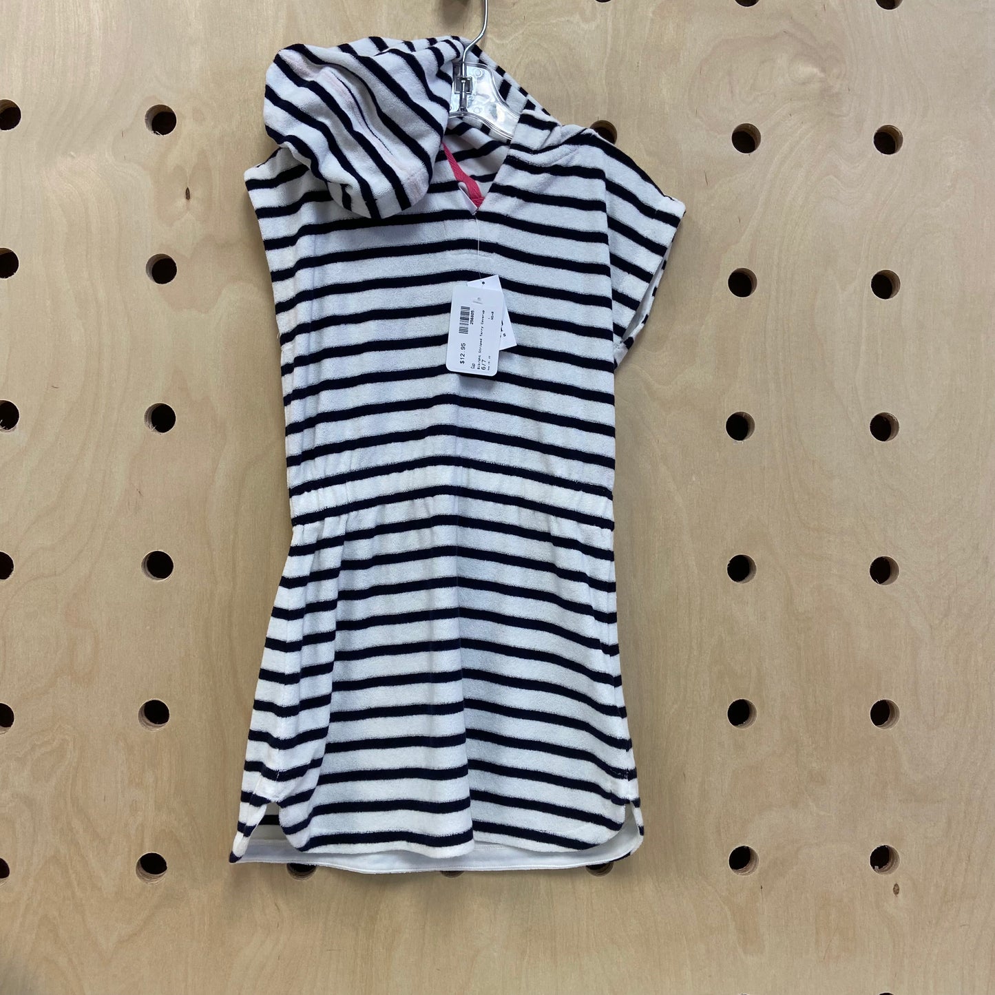 Blk/Wht Striped Terry Coverup
