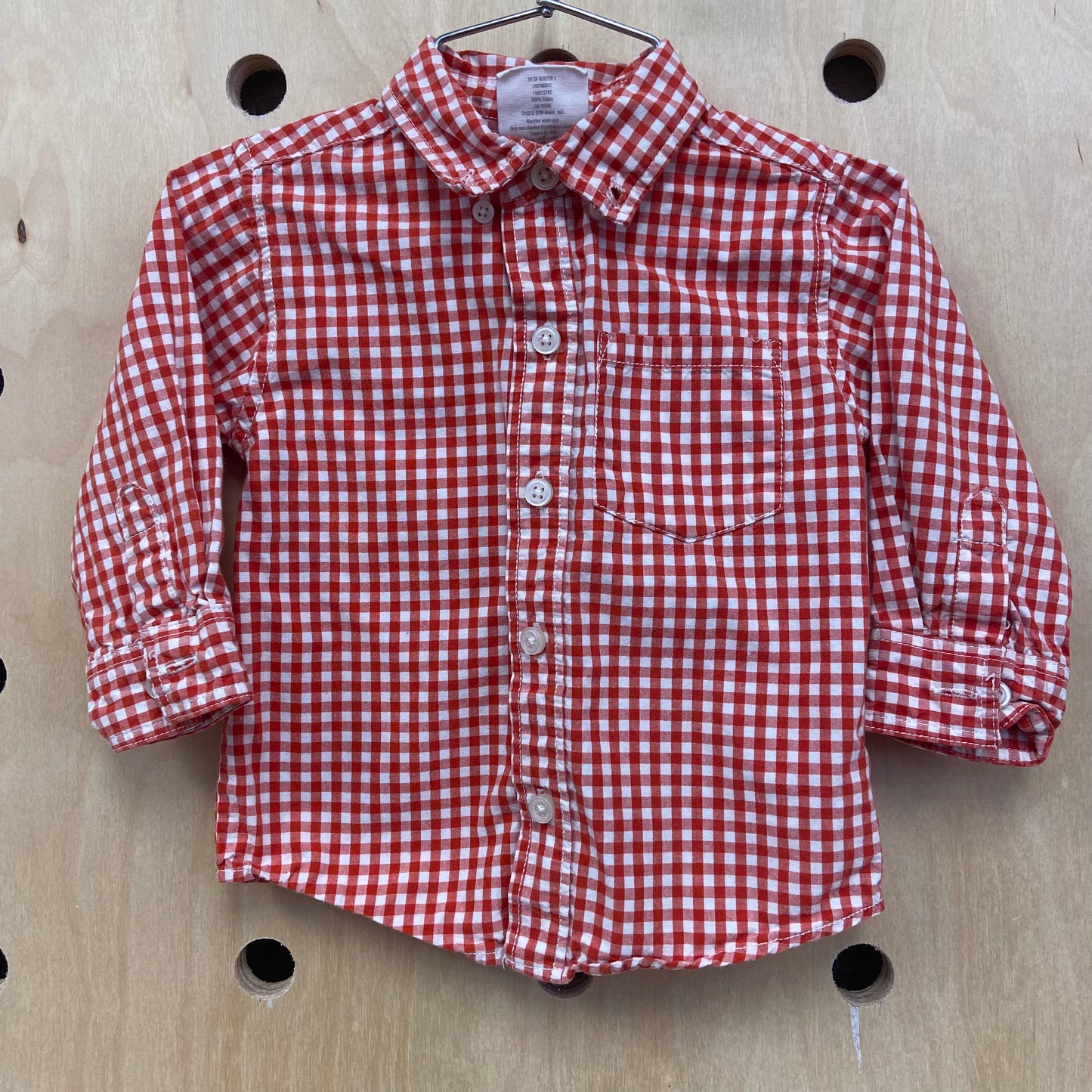 Orange Plaid Button Up