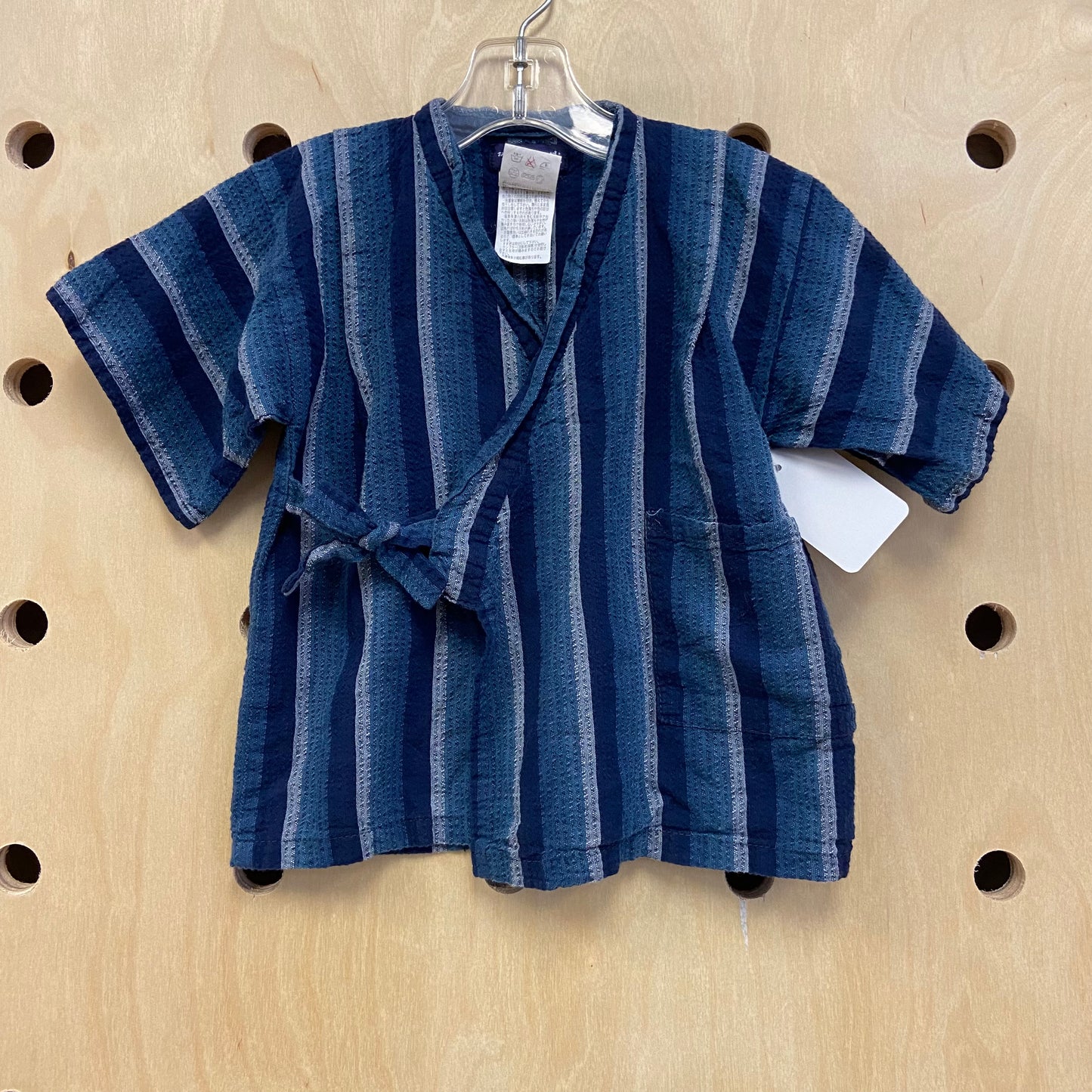 Navy Pinstriped Kimono Top