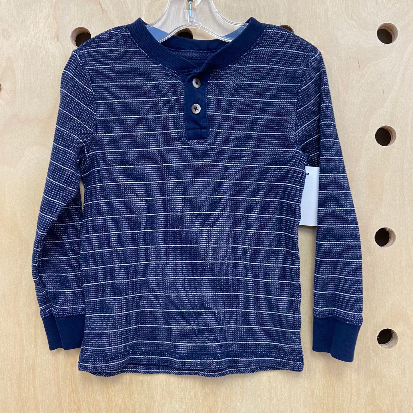 Navy Waffle Knit Henley