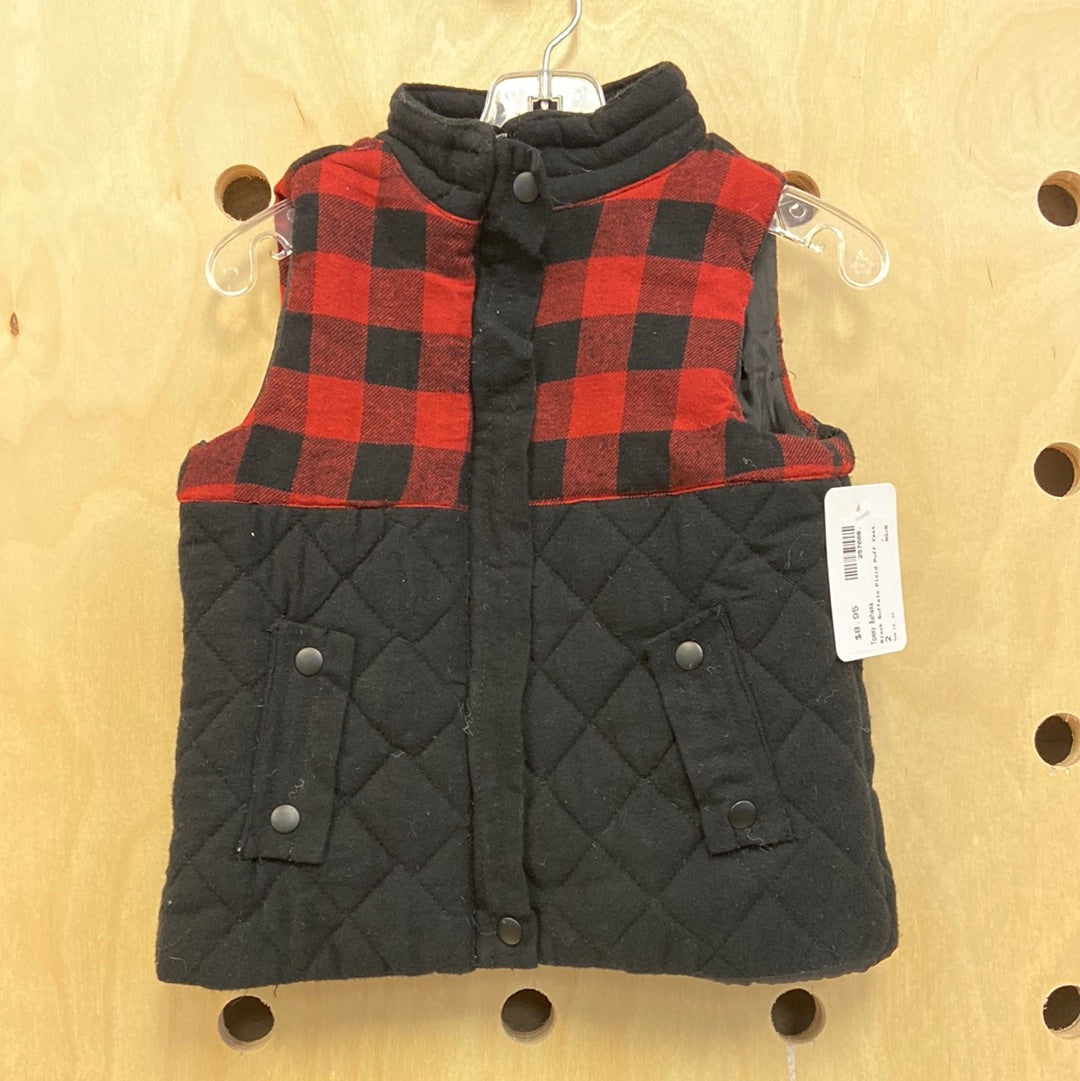 Black Buffalo Plaid Puff Vest