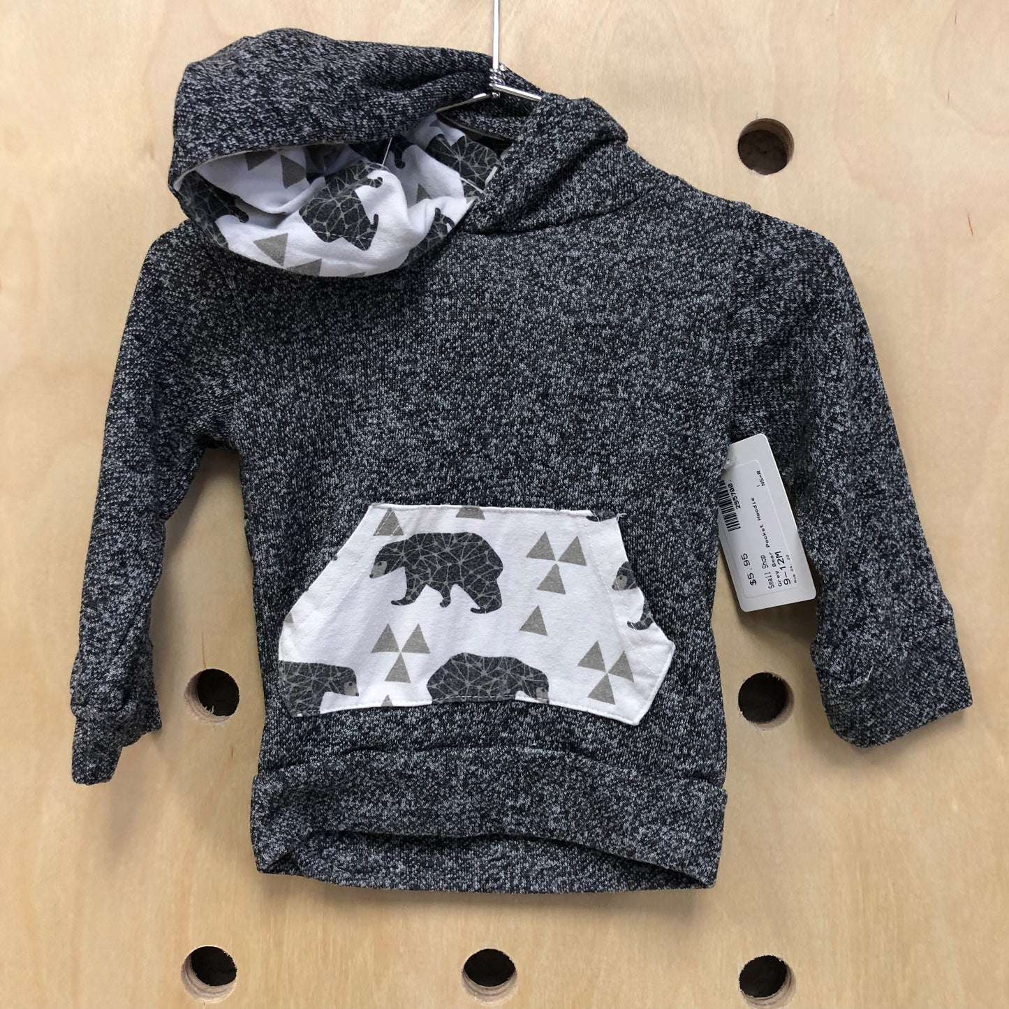 Grey Bear Pocket Hoodie