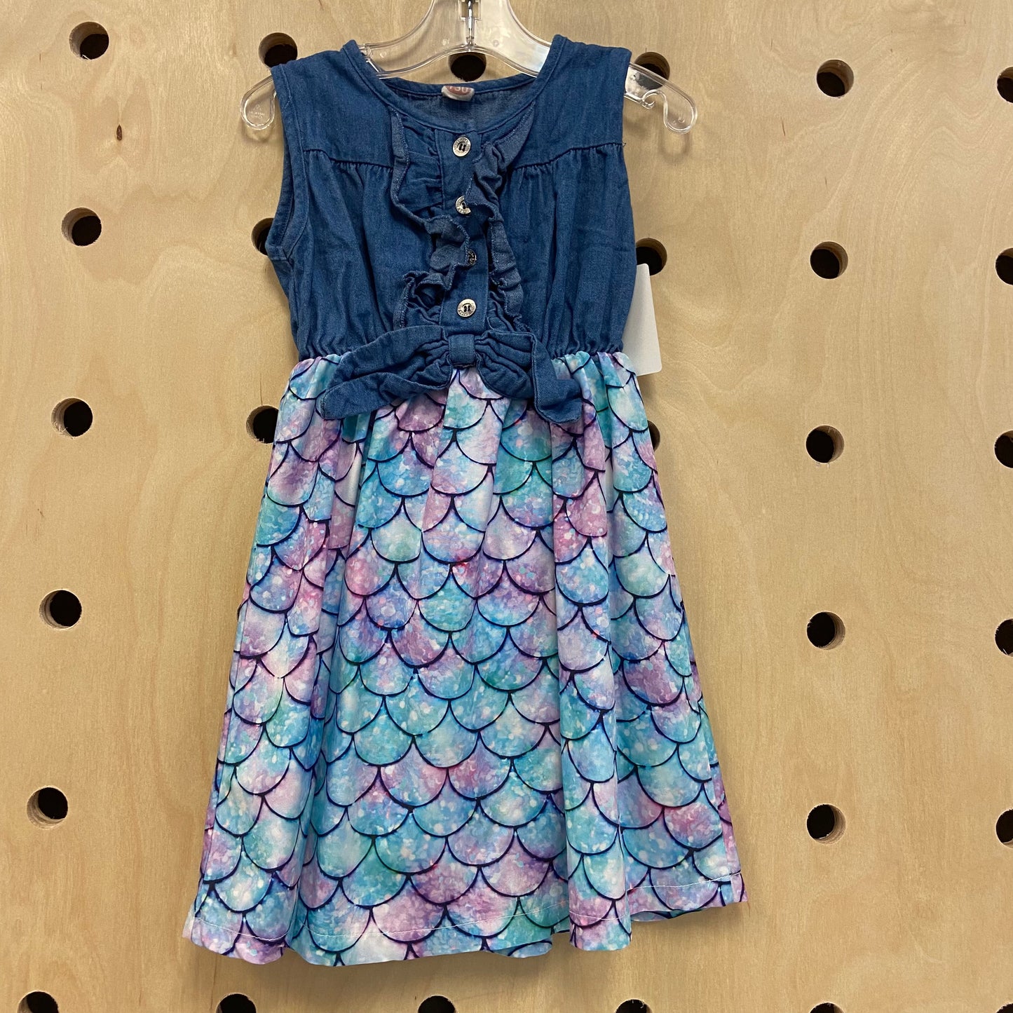 Soft Denim Mermaid Scale Dress