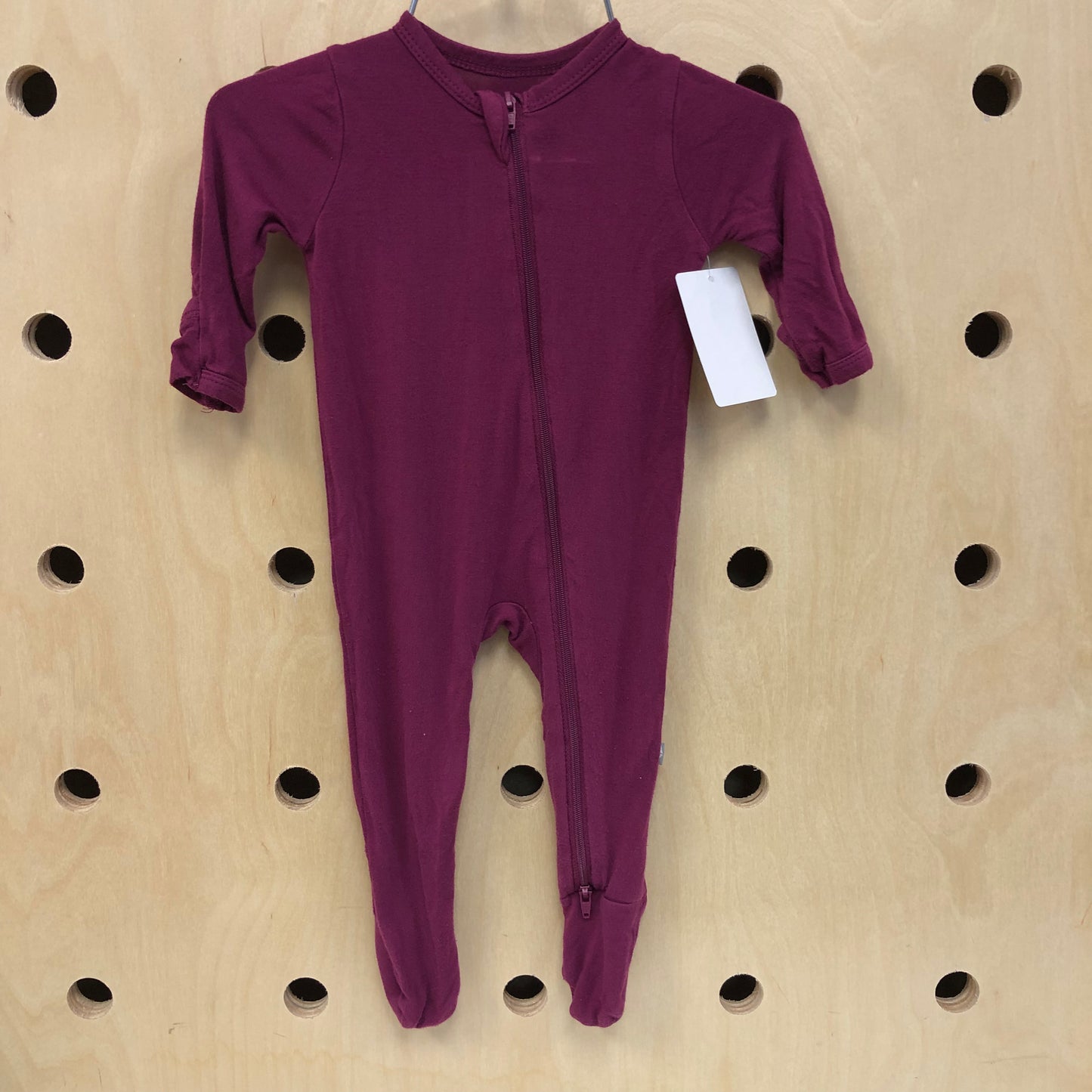 Plum Zip Footies