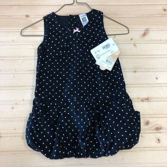 NEW Black Cord Polka Dot Bubble Dress