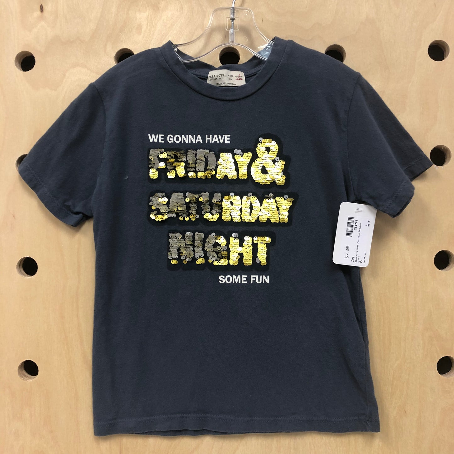 Blue Have Some Fun Flip Sequins Tee
