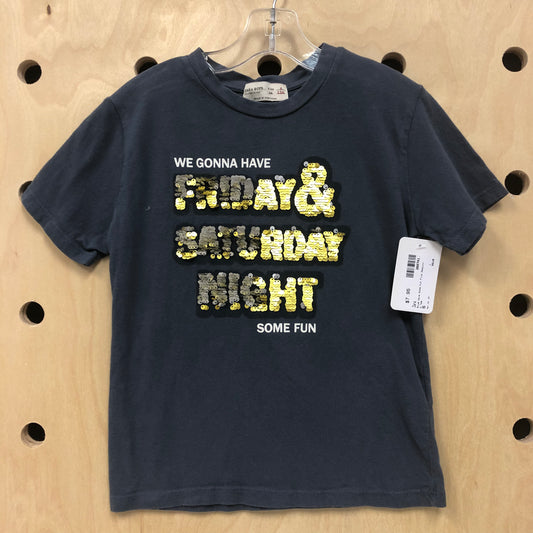 Blue Have Some Fun Flip Sequins Tee