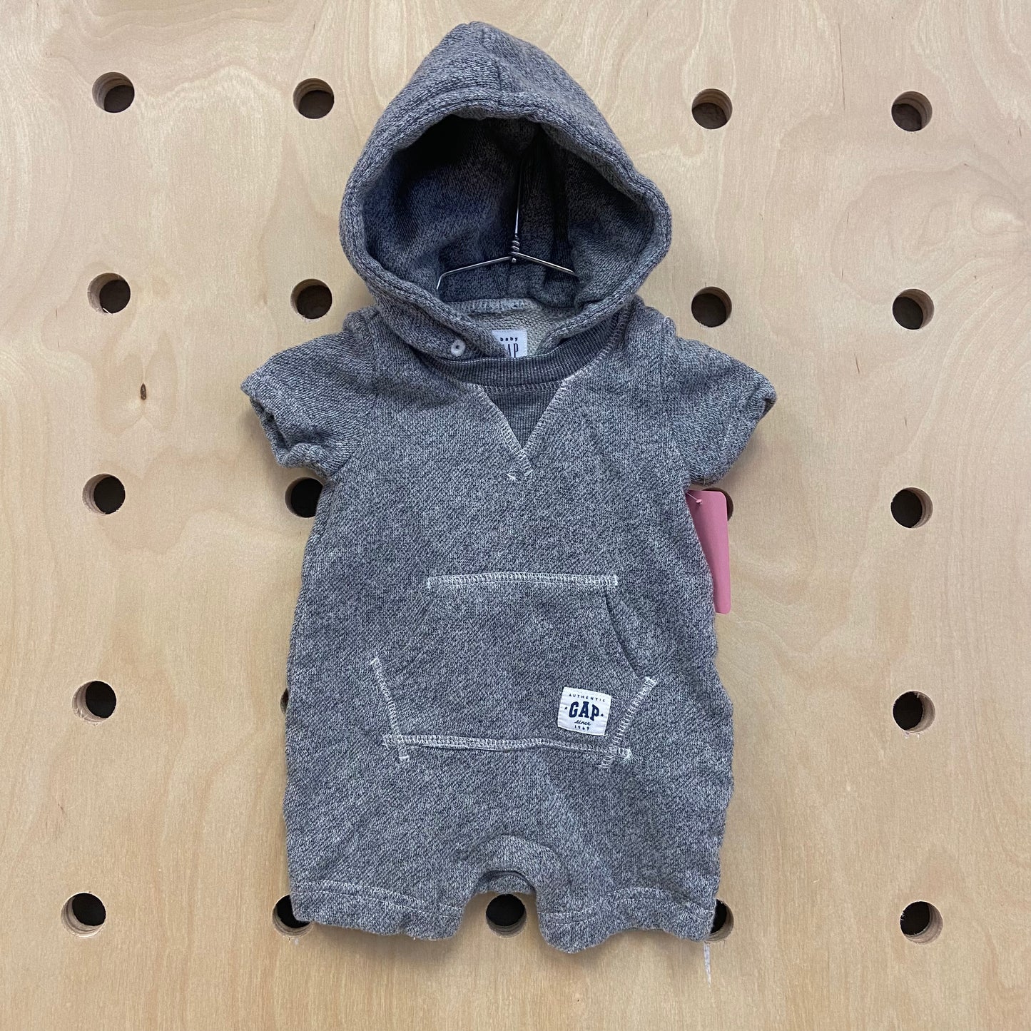 Grey Knit Hooded Romper