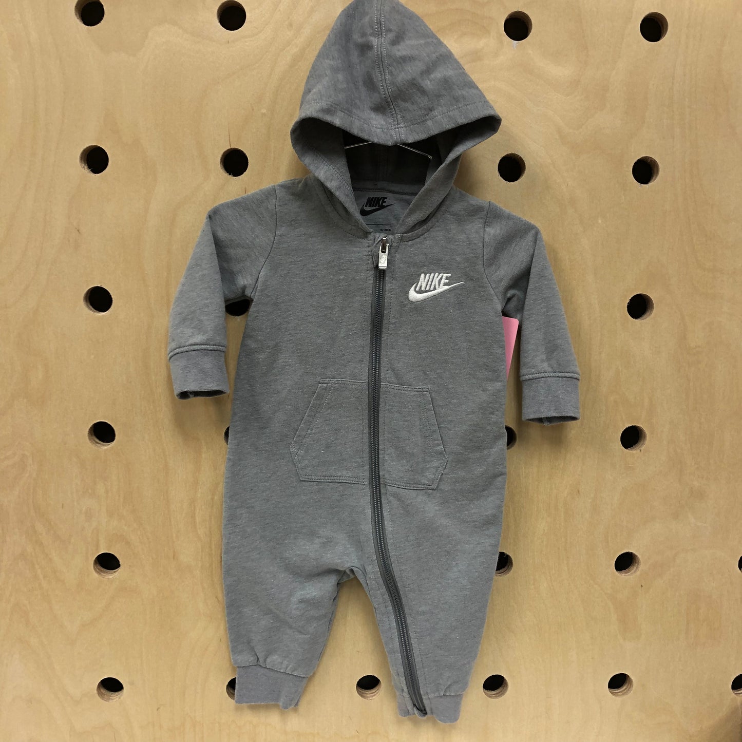 Grey Hooded Zippered Romper
