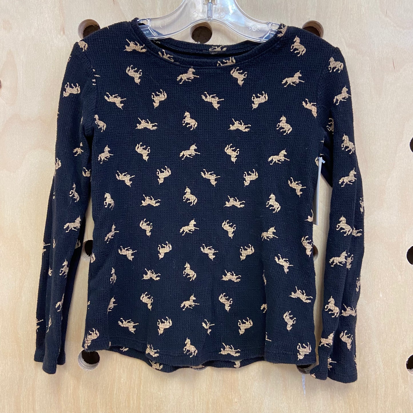 Black/Gold Waffle Knit LS Top