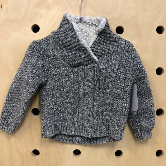 Grey Cable Knit Sweater