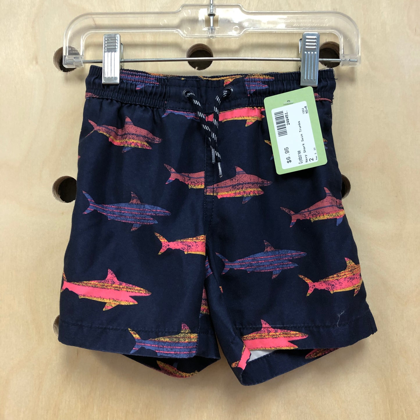 Navy Shark Swim Trunks