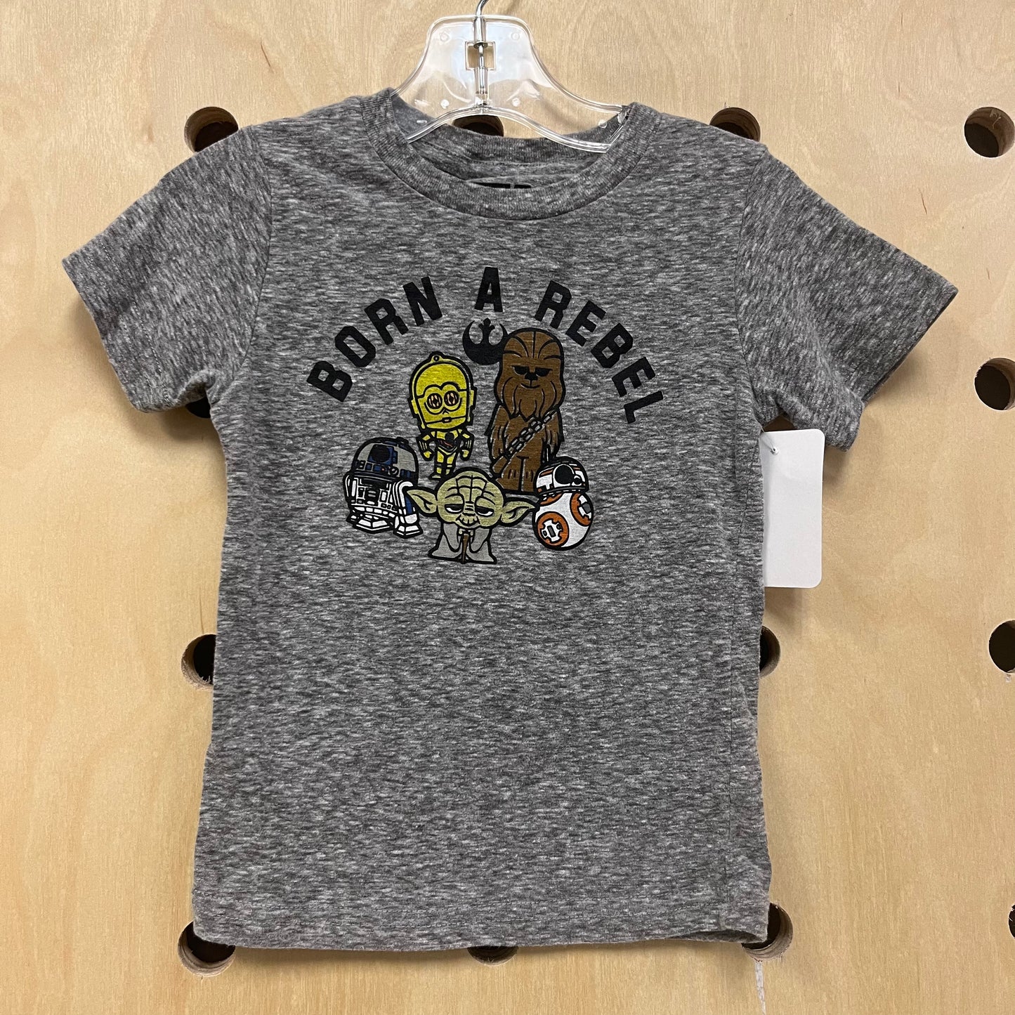 Grey Born a Rebel Tee
