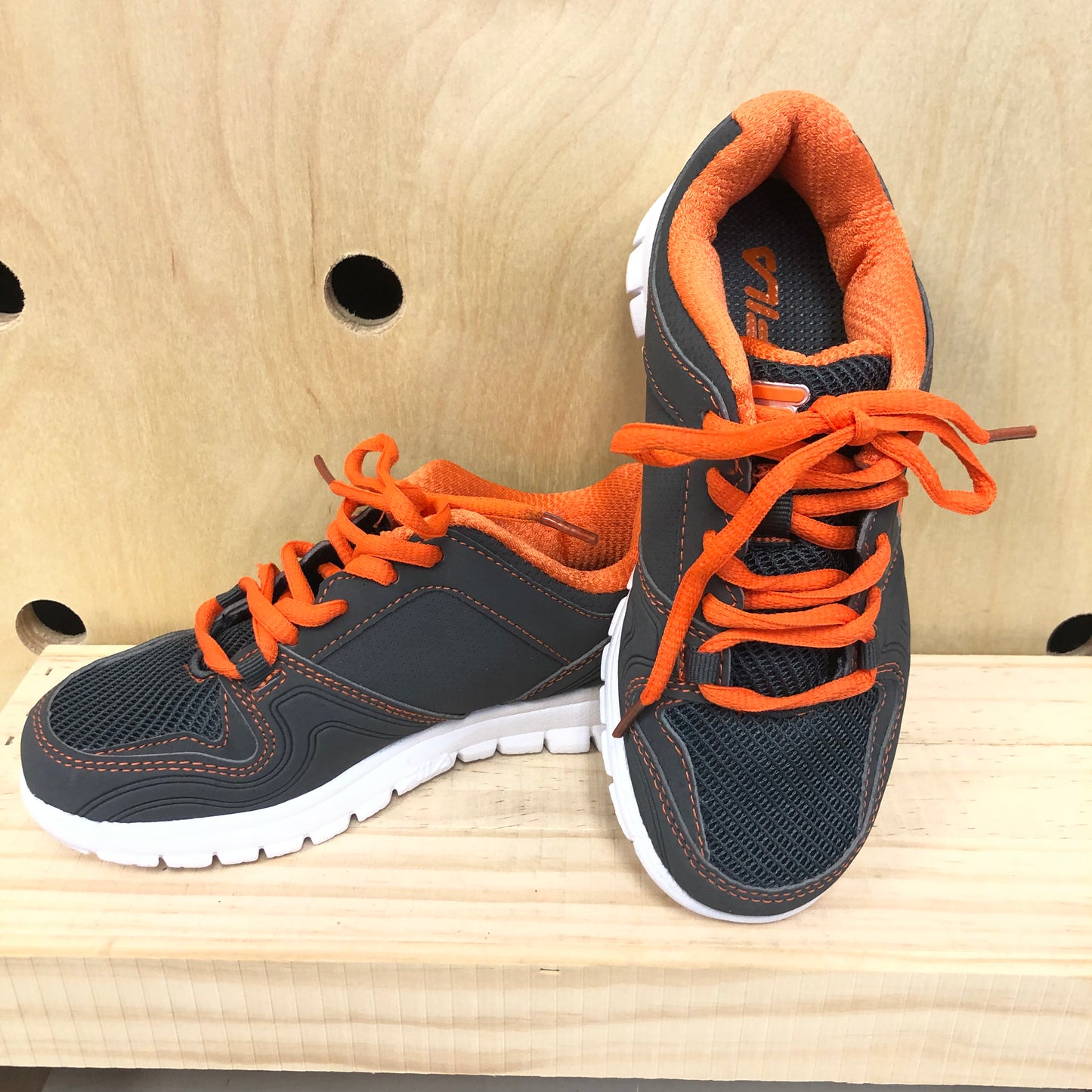Grey & Orange Sneakers