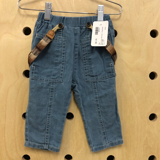 Dusty Blue Bottoms + Suspenders