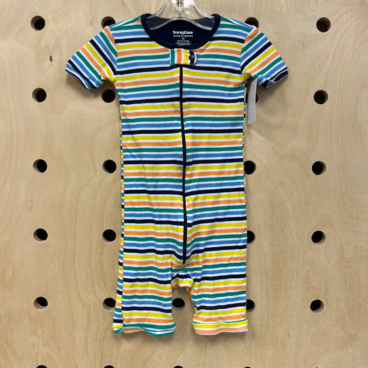 Colorful Striped Zip Pajamas