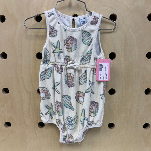 Cream Shells Terry Romper