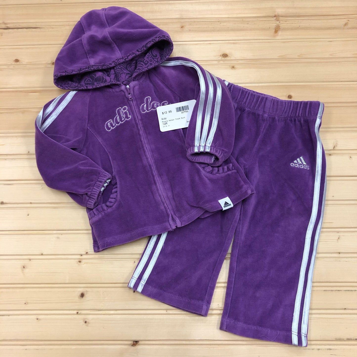 Purple Velour Track Suit