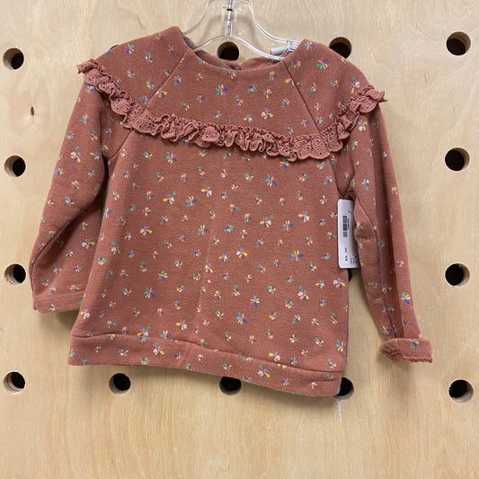Rust Floral Lace Pullover