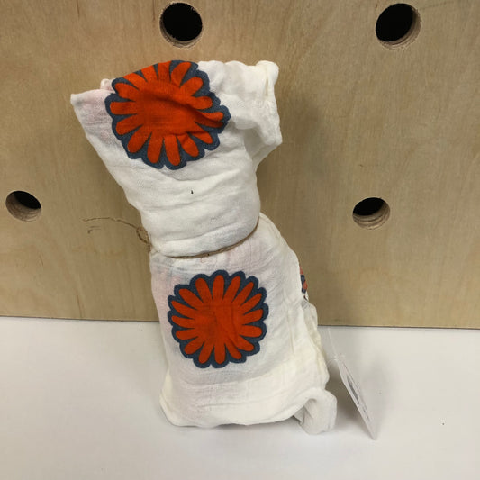 Orange Blosson Bamboo Swaddle