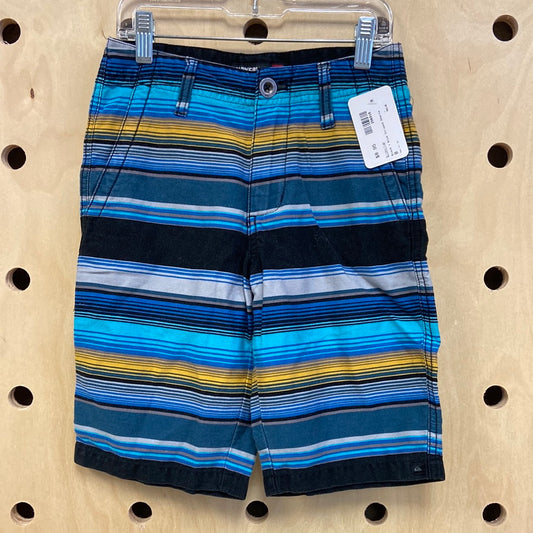 Black + Blue Striped Shorts