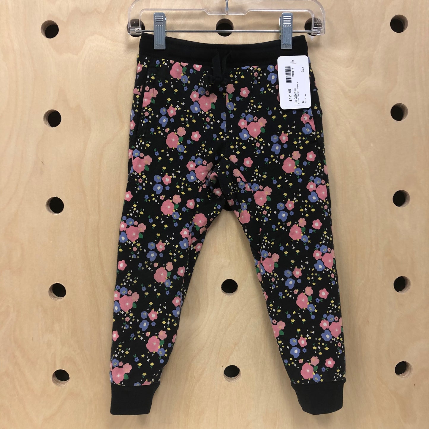 Black Floral Joggers