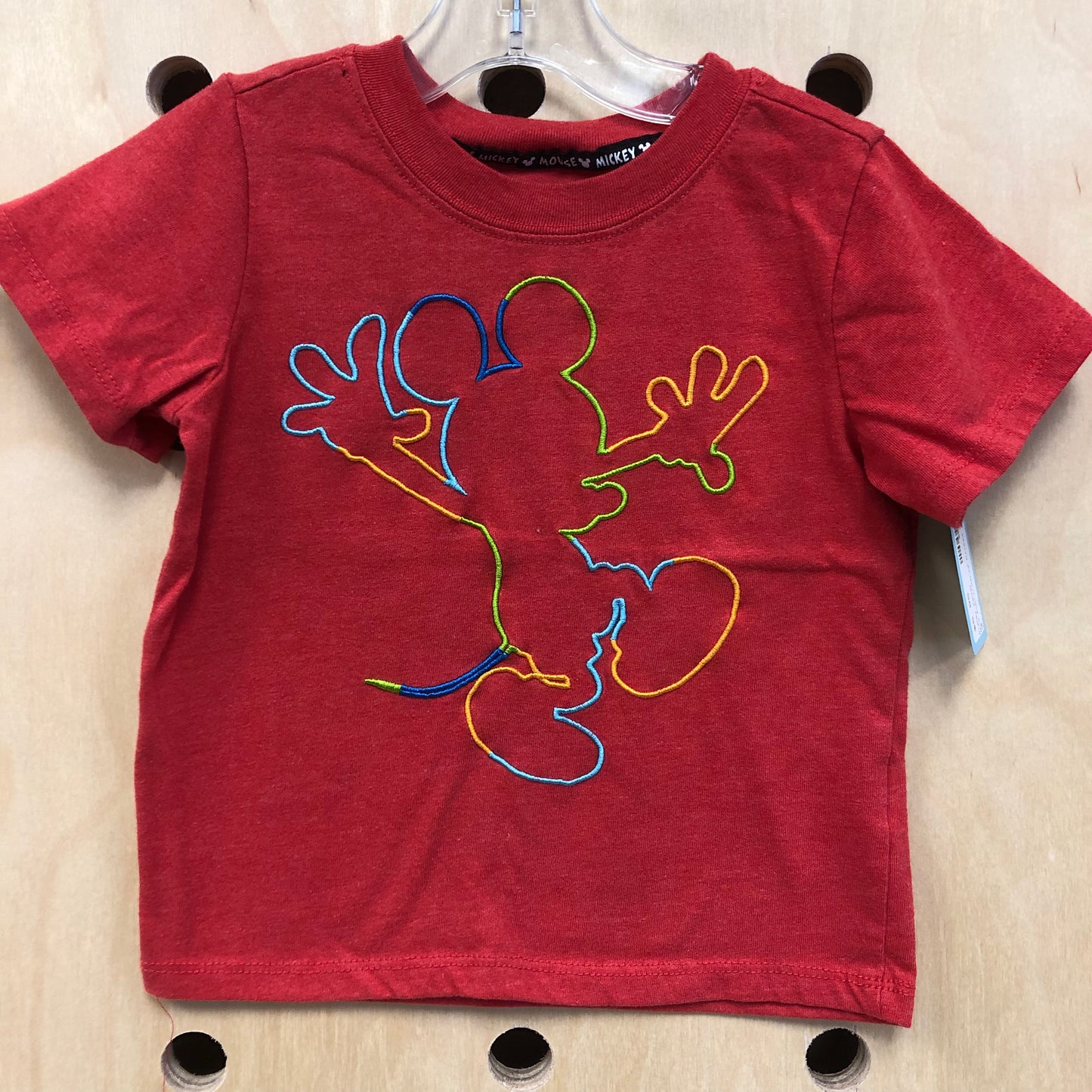 Red Embrirdered Mickey Tee