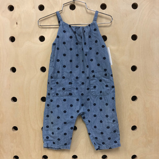 Polka Dot Soft Denim Romper