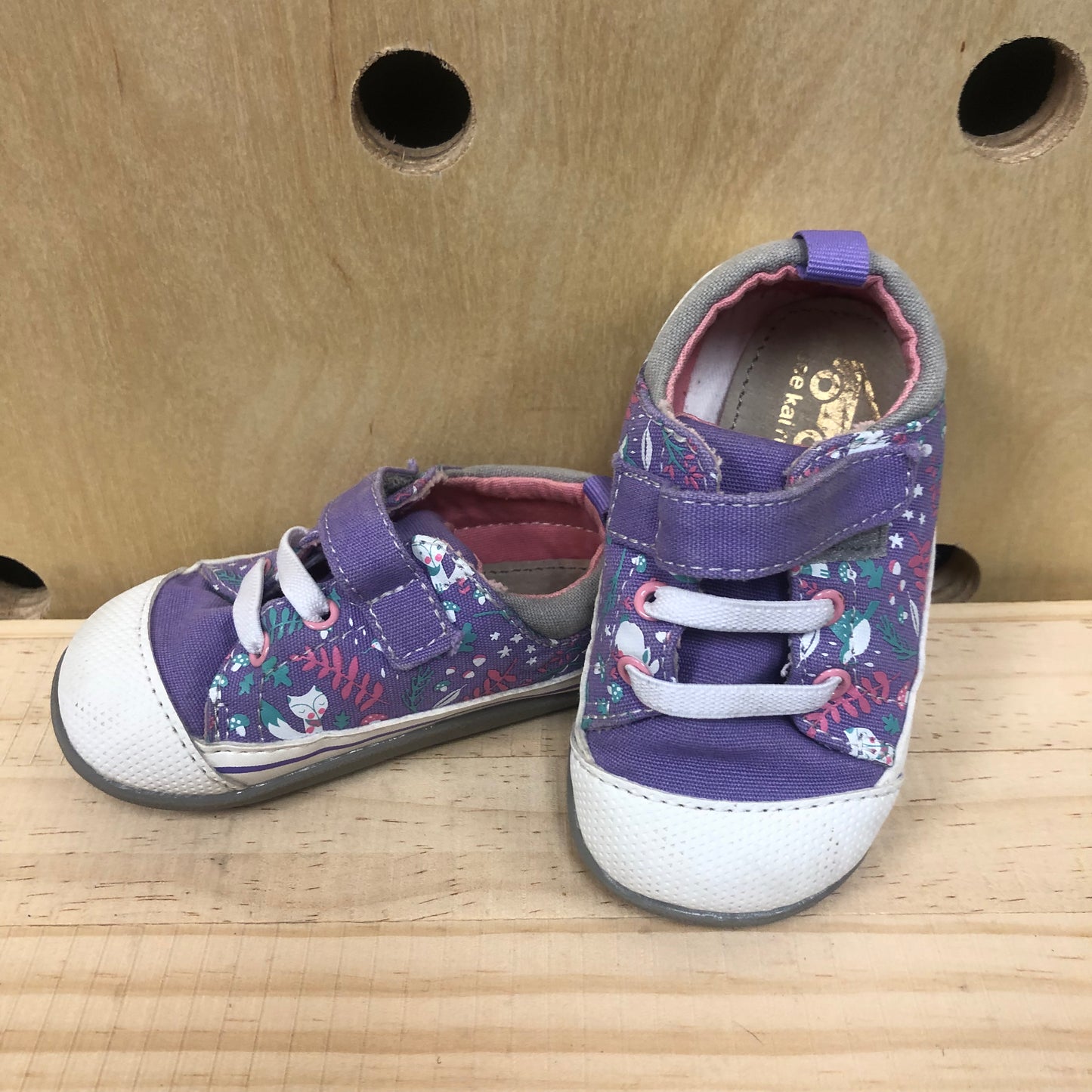 Purple Floral Velcro Strap