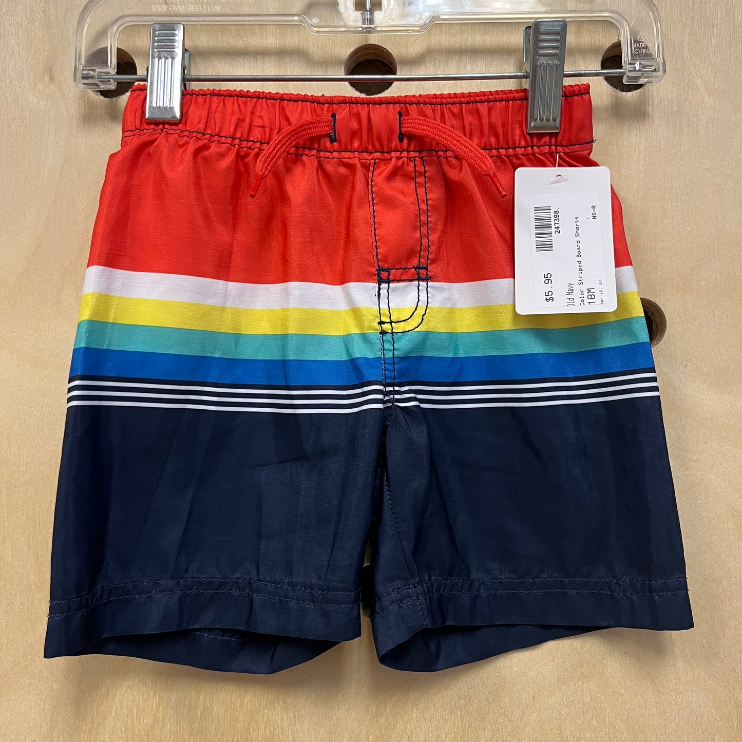 Color Striped Board Shorts