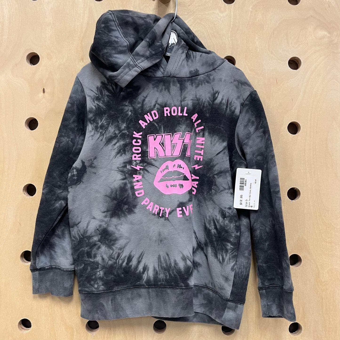 Black Tie Dye Kiss Hoodie