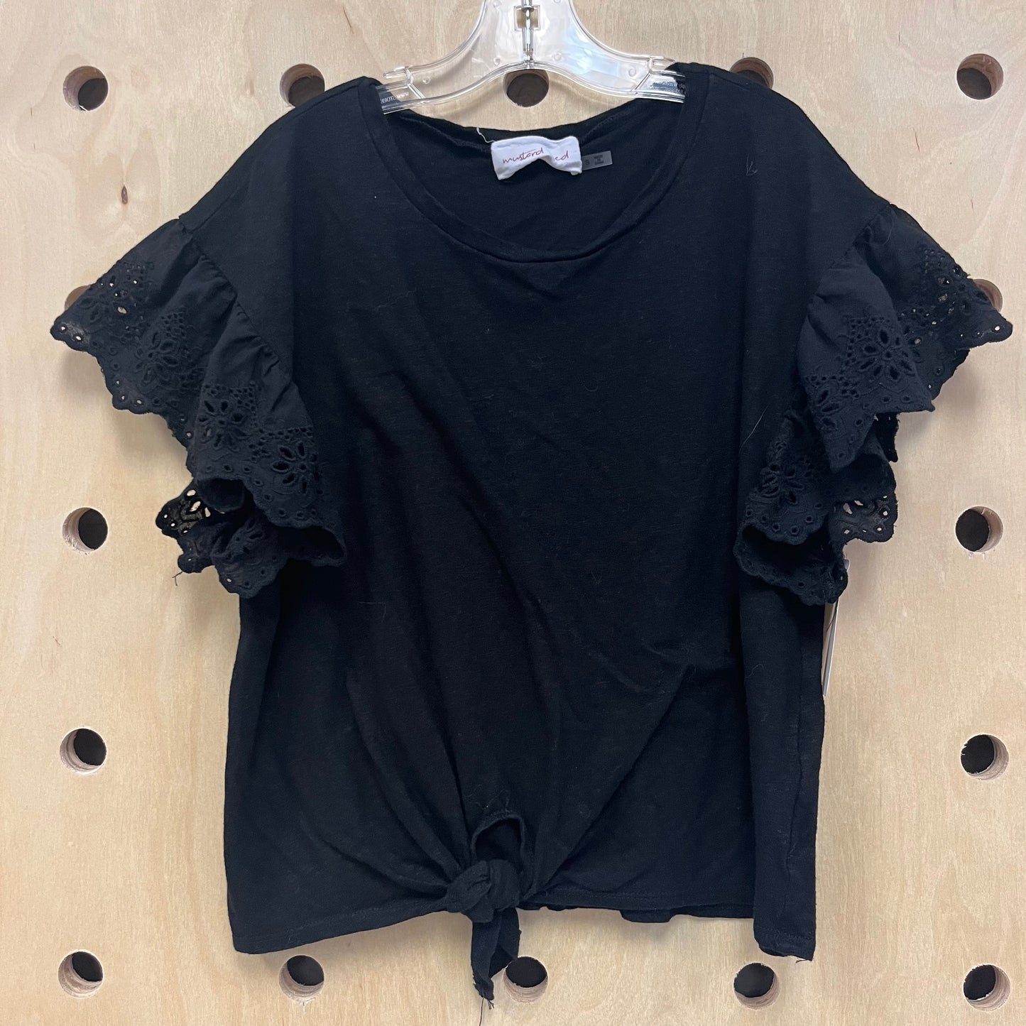 Black Eyelet Sleeve Top
