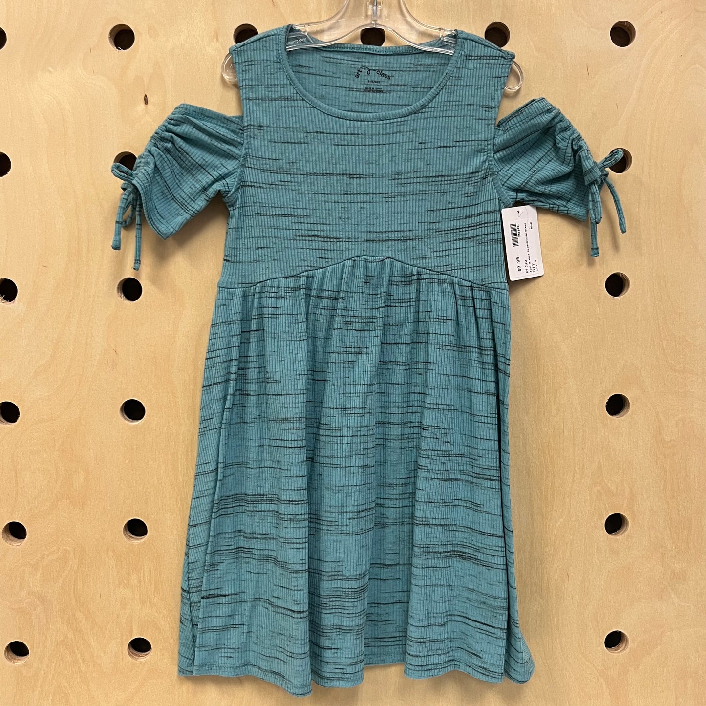 Teal Ribbed Cold-Should Dress