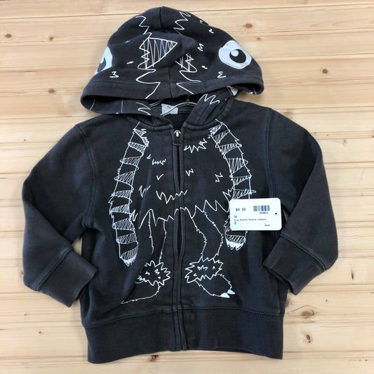 Grey Doodle Monster Hoodie