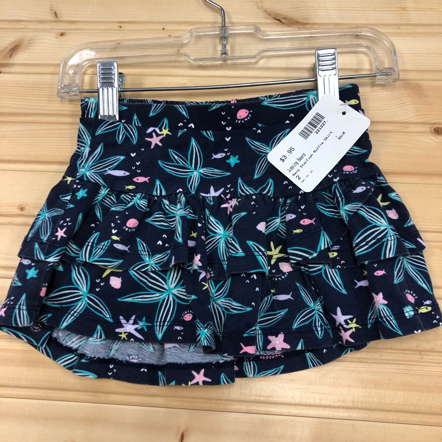 Navy Starfish Ruffle Skirt