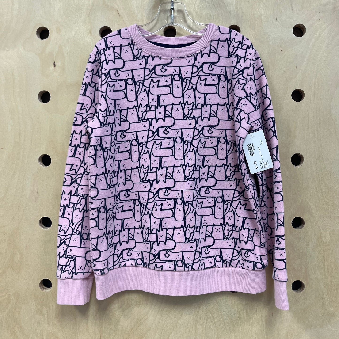 Pink + Navy Cat Pullover