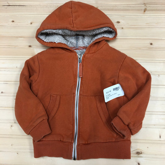 Burnt Orange Lined Zip Hoodie