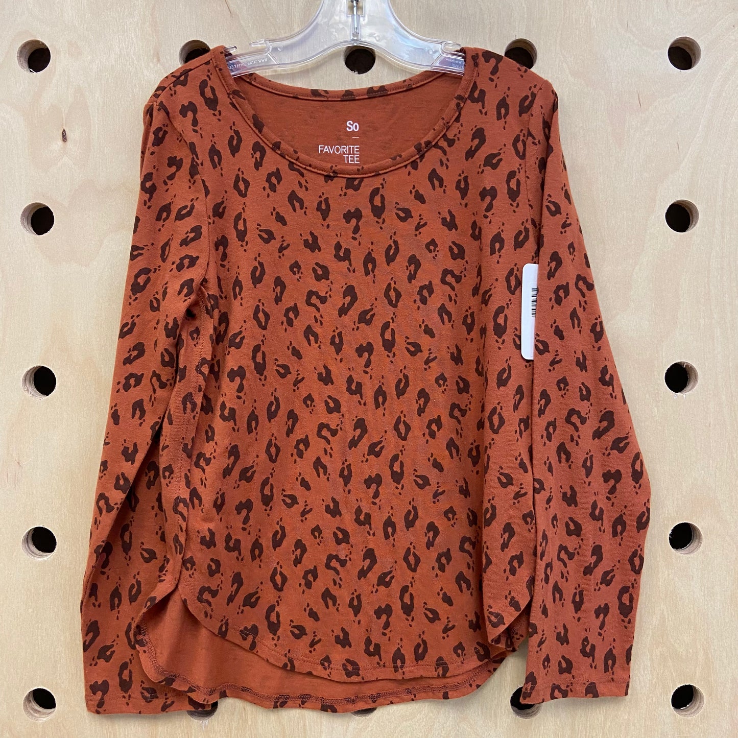 Rust Leopard Print LS Top