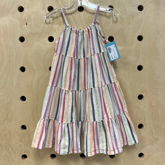 Cream Striped Sun Dress
