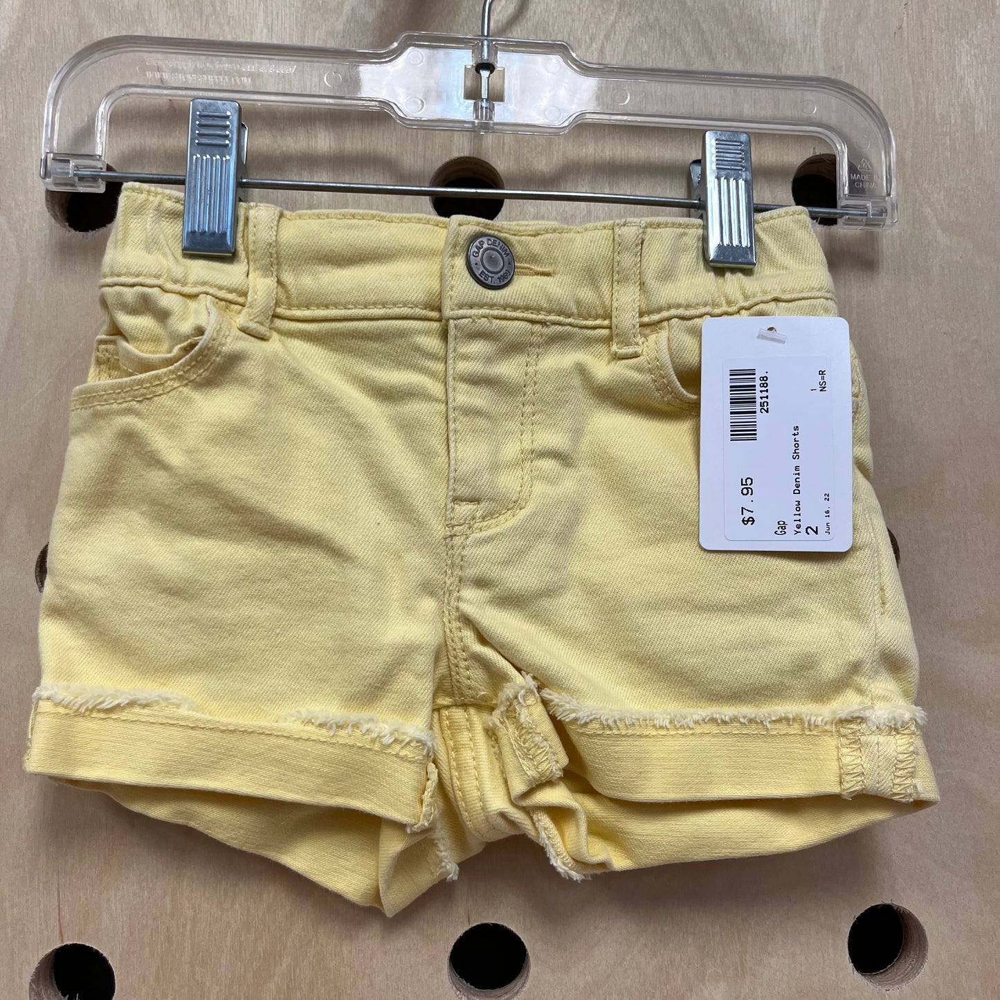Yellow Denim Shorts