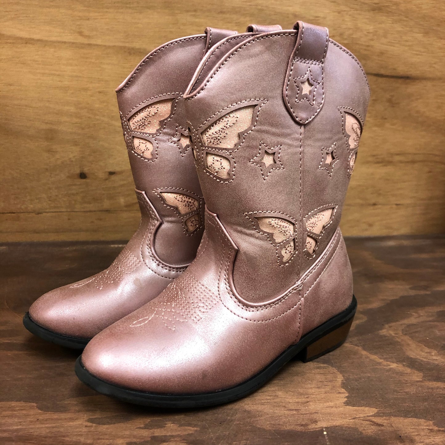Pink Metallic Cowgirl Boots