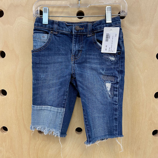 Denim Patch Cut-off Shorts
