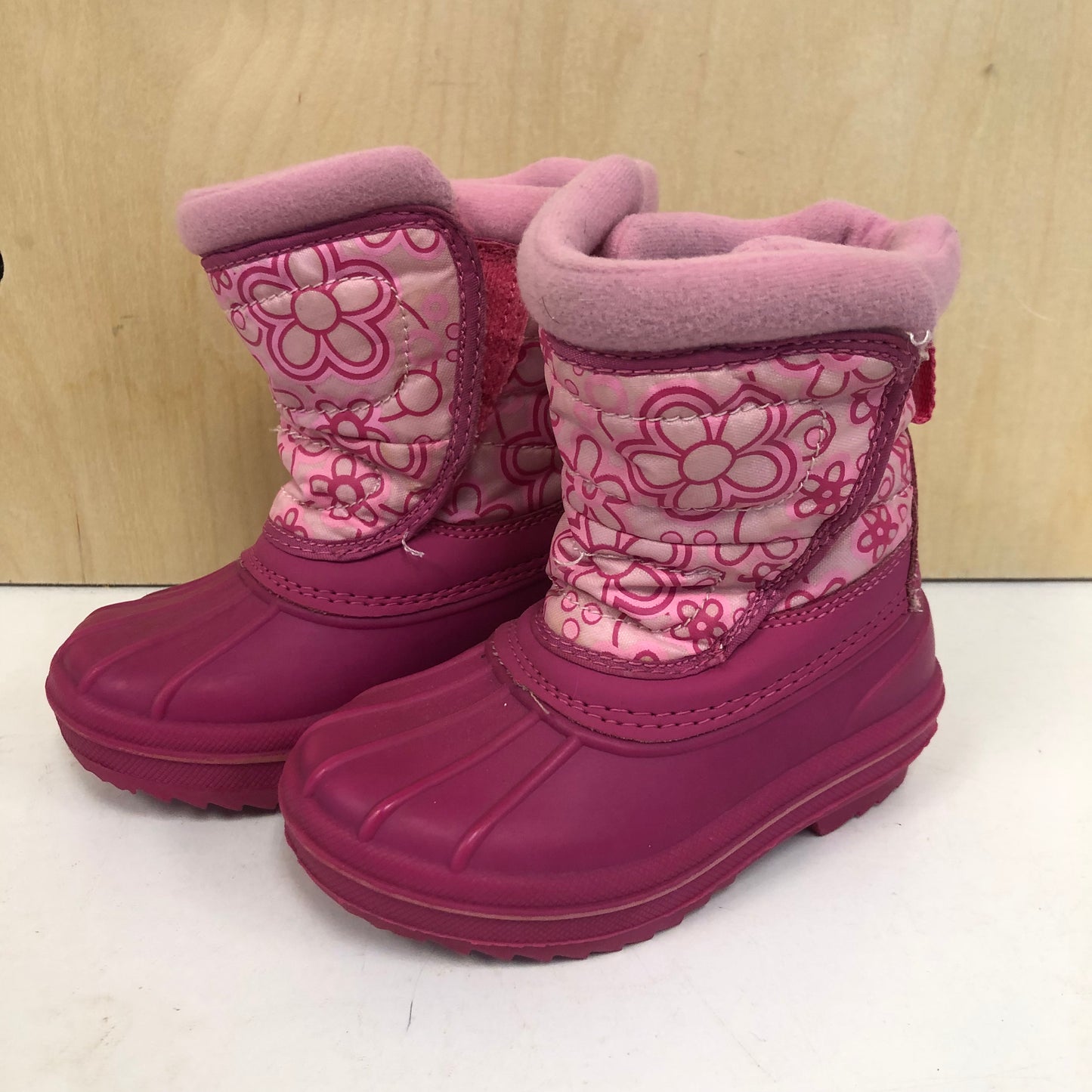Pink Floral Snow Boots