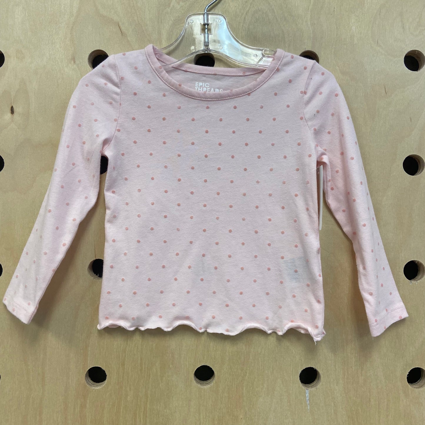 Pink Polka Dot LS Tee